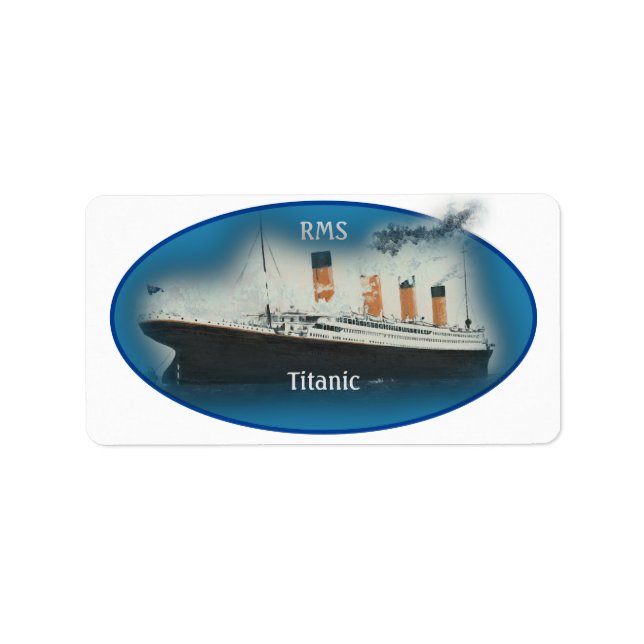 Titanic Maritime Blue White Star Line Frakt Adressetikett (Framsidan)