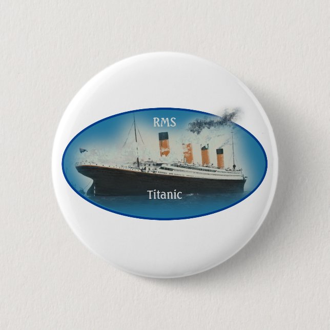 Titanic Maritime Blue White Star Line Frakt Knapp (Framsida)