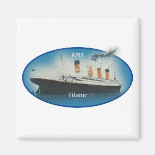 Titanic Maritime Blue White Star Line Frakt Magnet