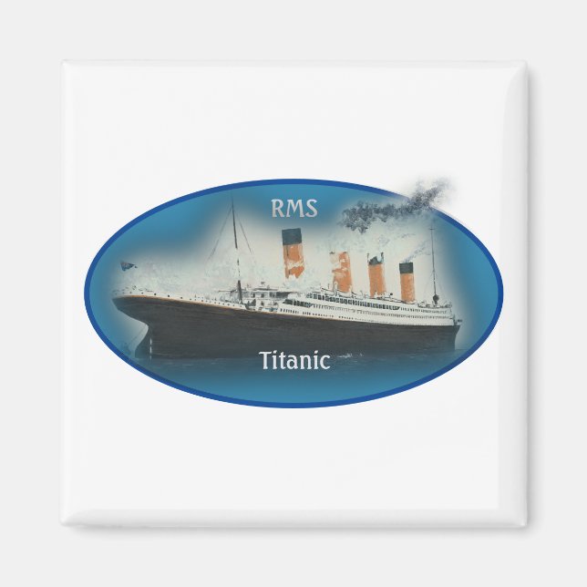 Titanic Maritime Blue White Star Line Frakt Magnet (Framsidan)