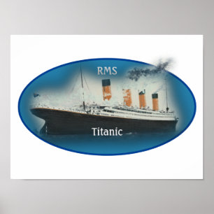 Titanic Maritime Blue White Star Line Frakt Poster