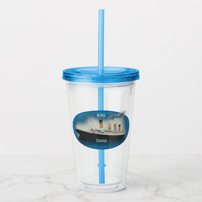 Titanic Maritime Blue White Star Line Frakt Take Away Mugg (Framsida)