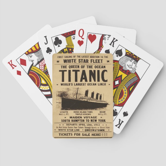 Titanic Newspaper Casinokort (Baksidan)