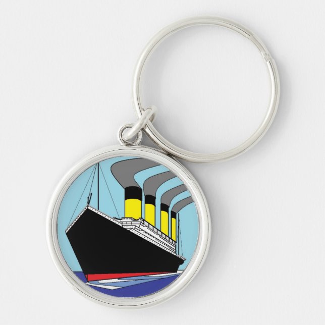 Titanic-nyckelkedja Rund Silverfärgad Nyckelring (Framsidan)