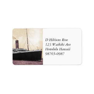 Titanic om hennes Maiden Voyage Adressetikett