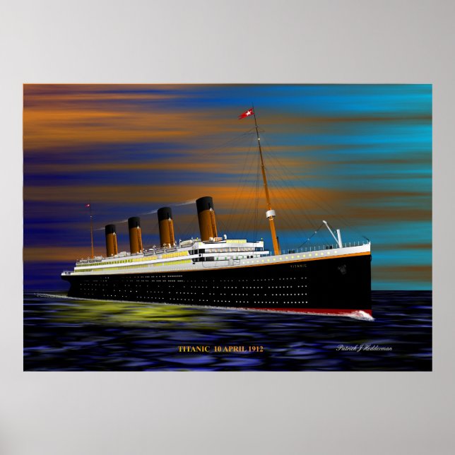 TITANIC ON HER MAIDEN VOYAGE 10 APRIL 1912 POSTER (Framsidan)
