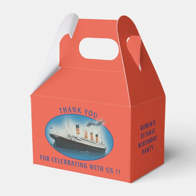 Titanic Orange Birthday Frakt Presentaskar (Framsidan Sidan)