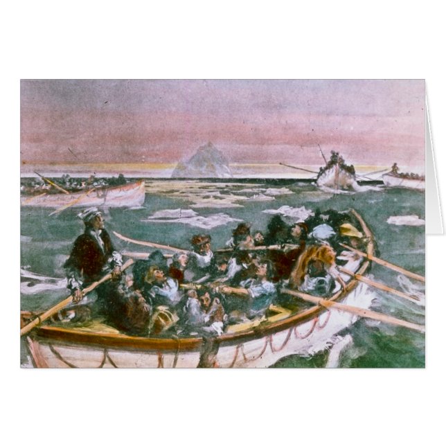Titanic överlevandear för RMS i Lifeboats nästa Hälsningskort (Framsidan Horizontal)