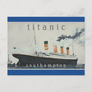 TITANIC Party Blue Vintage White Star Line Frakt Vykort