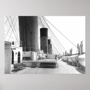 Titanic Photo Deck och livbåtar Poster
