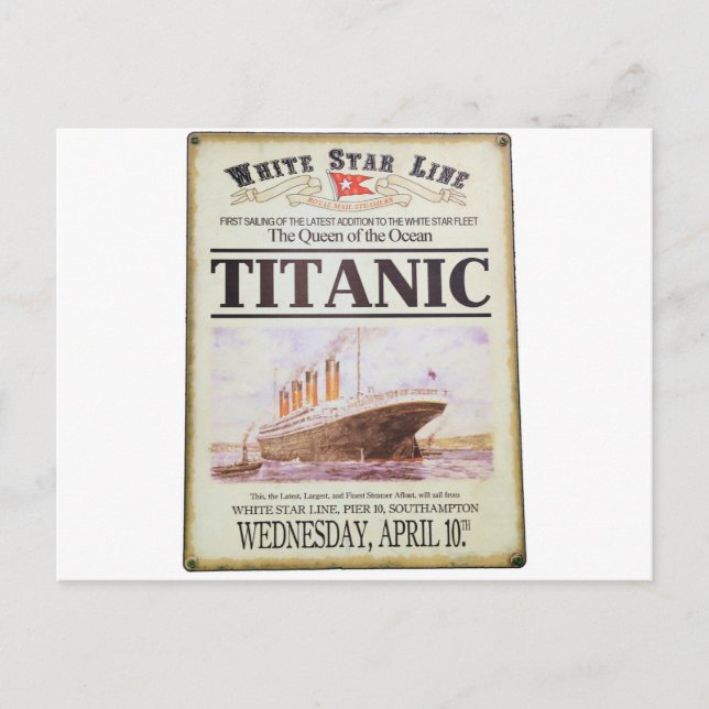 Titanic poster vykort (Framsida)