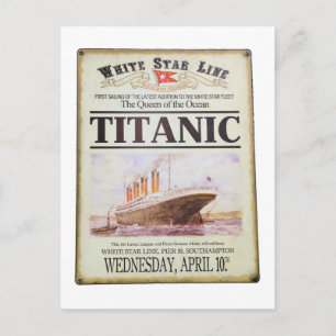Titanic poster vykort