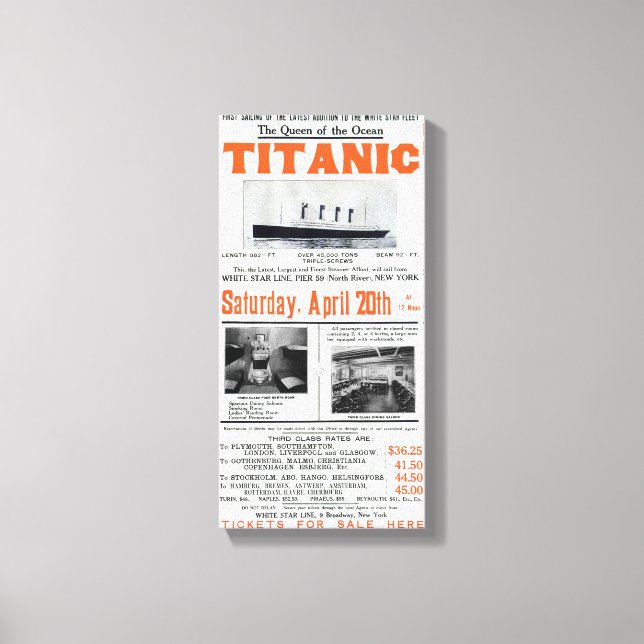 Titanic Queen of the Ocean - White Star Line Canvastryck (Framsida)