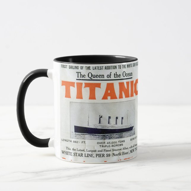 Titanic Queen of the Ocean - White Star Line Mugg (Vänster)
