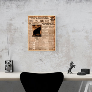 Titanic rapporteras sjunka antikt tidningsurklipp poster
