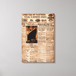 Titanic rapporteras sjunka med Sepias Vintage Mari Canvastryck