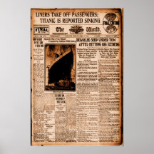 Titanic rapporteras sjunka Sepia Vintage Maritime