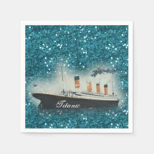 Titanic Sapphire Glitter White Star Line Frakt Pappersservett