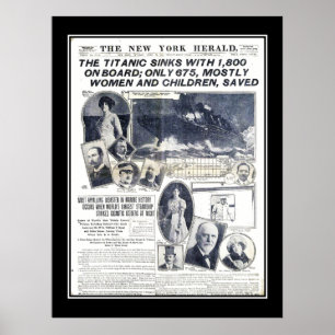 Titanic Series News of Sinking of Titanic Poster