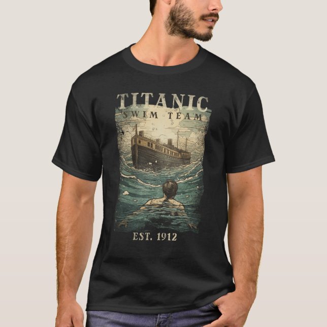 Titanic Simma Team 1912 RMS Titanic T Shirt (Framsida)