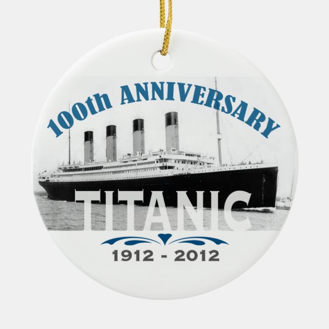 Titanic sjunka 100 år årsdag julgransprydnad keramik (Framsidan)