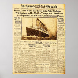Titanic sjunker efter kollision med isberg 1912 poster