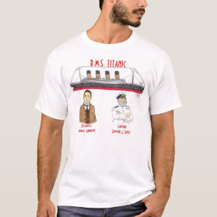Titanic skjorta med frakt formgivare och kapten tee shirt
