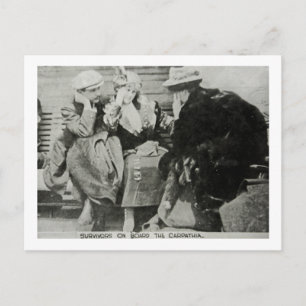 Titanic Survivors on the Carpathia Vykort