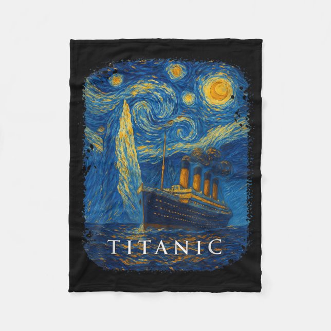 Titanic Van Gogh Starry Night Fleecefilt (Framsidan)