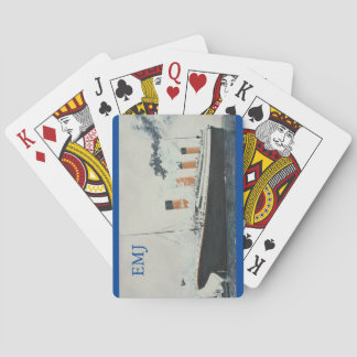 TITANIC Vintage Ocean Liner Frakt Monogram Namn RM Casinokort