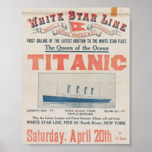 Titanic vintage reser affischen poster