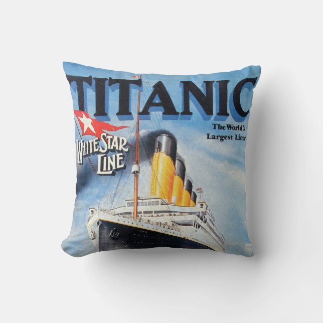Titanic White Star Line-affisch Kudde (Framsida)