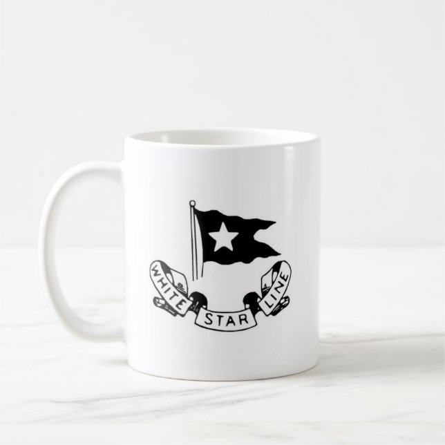 Titanic White Star Line Flagga Kaffemugg (Vänster)