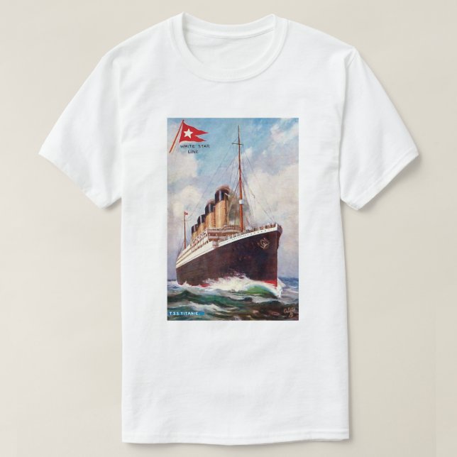 Titanic White Star Line-målning Tee (Design framsida)