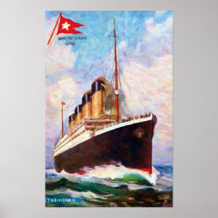 Titanic White Star Line Oljemålning Poster