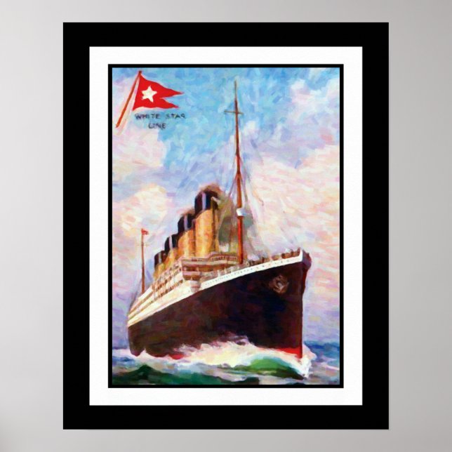 Titanic White Star Line Oljemålning Poster (Framsidan)