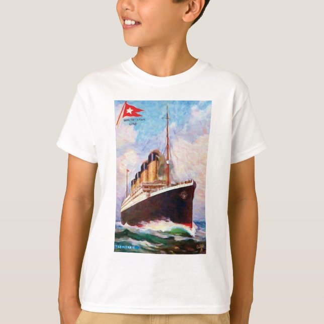 Titanic White Star Line Oljemålning T-shirt (Framsida)