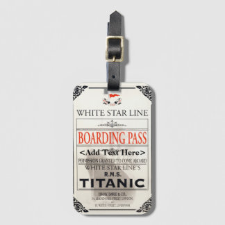 Titanic White Star Line Ombordstigningskort - Lägg Bagagebricka
