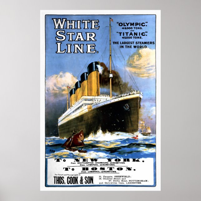 Titanic White Star Line-reklam Poster (Framsidan)