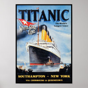 Titanic White Star Line - Världens Största Linjefa Poster