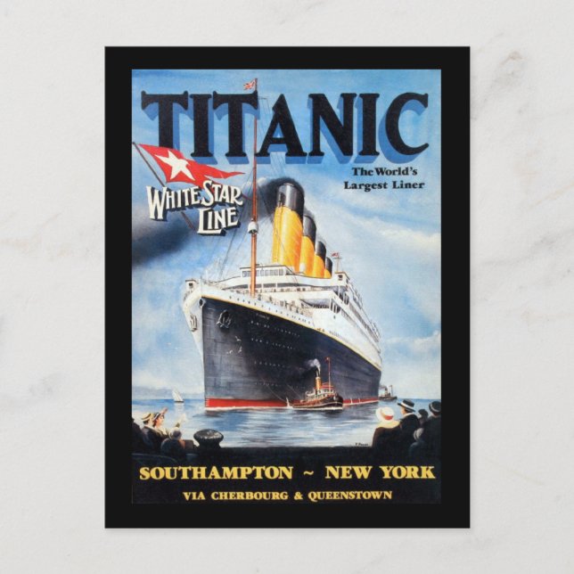 Titanic White Star Line - Världens Största Linjefa Vykort (Framsida)
