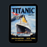 Titanic White Star Line - Världens största linjera Magnet<br><div class="desc">Titanic White Star Line Poster från 1912. Världens största liner - Southampton till New York via Cherbourg & Queenstown.</div>