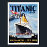 Titanic White Star Line - Världens största linjera Poster<br><div class="desc">Titanic White Star Line Poster från 1912. Världens största liner - Southampton till New York via Cherbourg & Queenstown.</div>