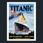 Titanic White Star Line - Världens största linjera Poster<br><div class="desc">Titanic White Star Line Poster från 1912. Världens största liner - Southampton till New York via Cherbourg & Queenstown.</div>