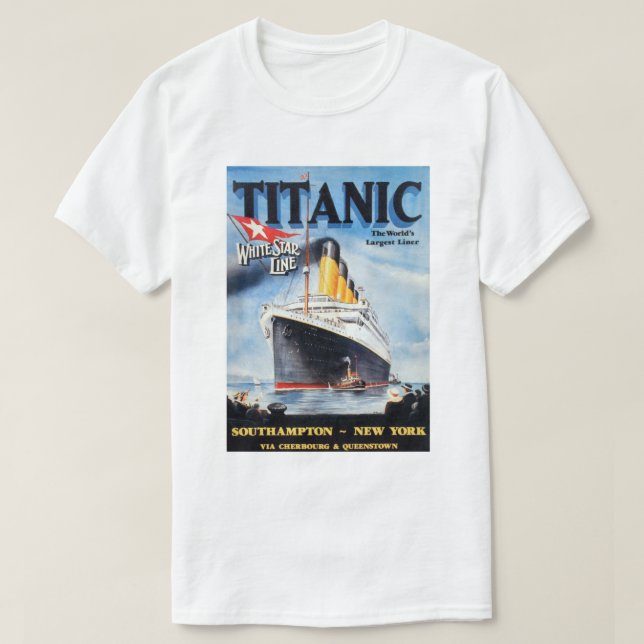 Titanic White Star Line - Världens största linjera Tee Shirt (Design framsida)