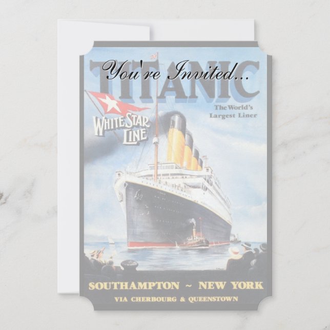 Titanic White Star Line - Världens Största Linjesk Inbjudningar (Framsida)
