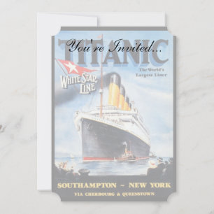 Titanic White Star Line - Världens Största Linjesk Inbjudningar