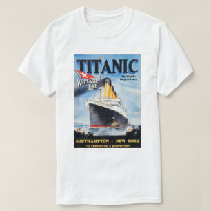 Titanic White Star Line - Världens Största Linjesk Tee Shirt