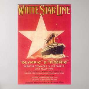 Titanic White Star Line Vintage Poster