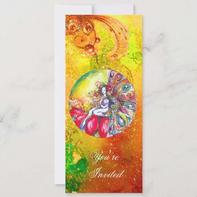 TITANIEN,rosa gult Blåblå grönt - gnistor Inbjudningar (Framsida)